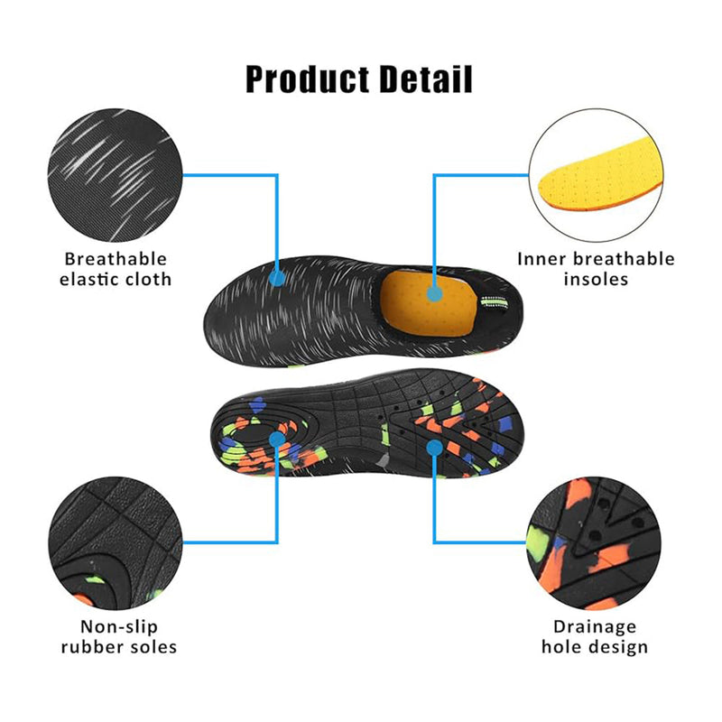 Unisex Aqua Water Shoes Non-Slip and Thick Diving Shoes, Robust and Durable, Quick-Drying, Unisex, Travel, Beach, Swimming