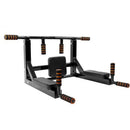2-in-1 Wall Mount Pull Up Bar and Dip Station, Multi-Grip Chin-Up Bar Dip Stands Compact Power Tower for Indoor Home Gym Workout Multifunctional Fitness Training Equipment