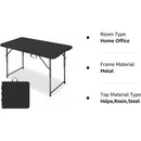 Black Recto Folding Table 120 cm x 60 cm x 75 cm