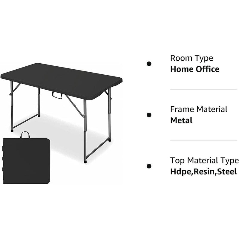 Black Recto Folding Table 120 cm x 60 cm x 75 cm