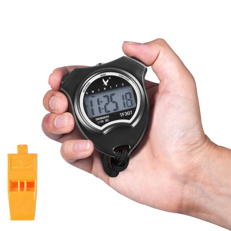 Neck Strap Stopwatch Digital Watch and Whistle
