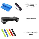 FitCore Essentials Pack ( Mat + Stepper + 5 Resistance Bands )