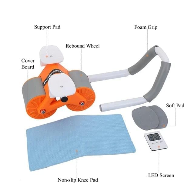 Abdominal Exercise Wheel Elbow Support Rebound Roller Automatic - AB Wheel With SCREEN