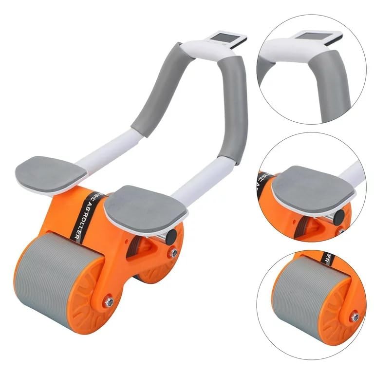 Abdominal Exercise Wheel Elbow Support Rebound Roller Automatic - AB Wheel With SCREEN