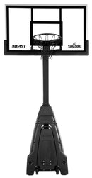 Spalding The Beast Stealth 60 Inch Glass Portable Basketball Hoop - Black Edition