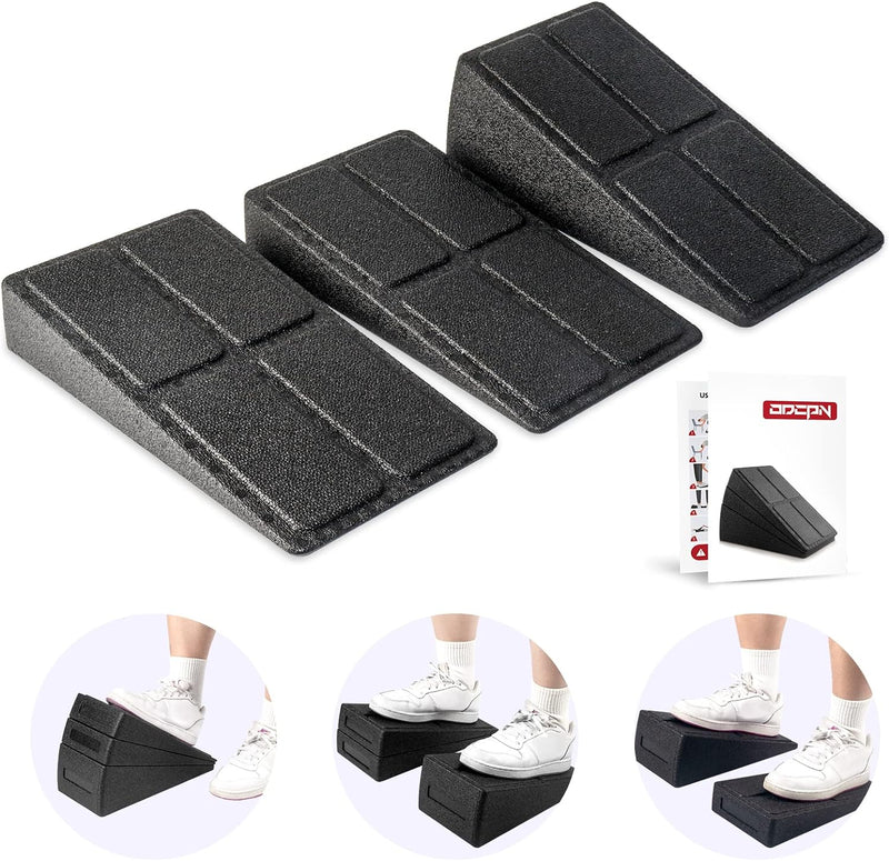 1 Set of Slant Board Foot/Calf Stretcher, 3 Pcs Incline Board for Squats for Plantar Fasciitis Physical Therapy Equipment