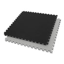 1 Piece Puzzle Mat Interlocking Black/Grey Gym Flooring 4 cm thick 1M x 1M