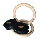 OKPRO Fitness Nylon Strap Wooden Gymnastic Gym Rings