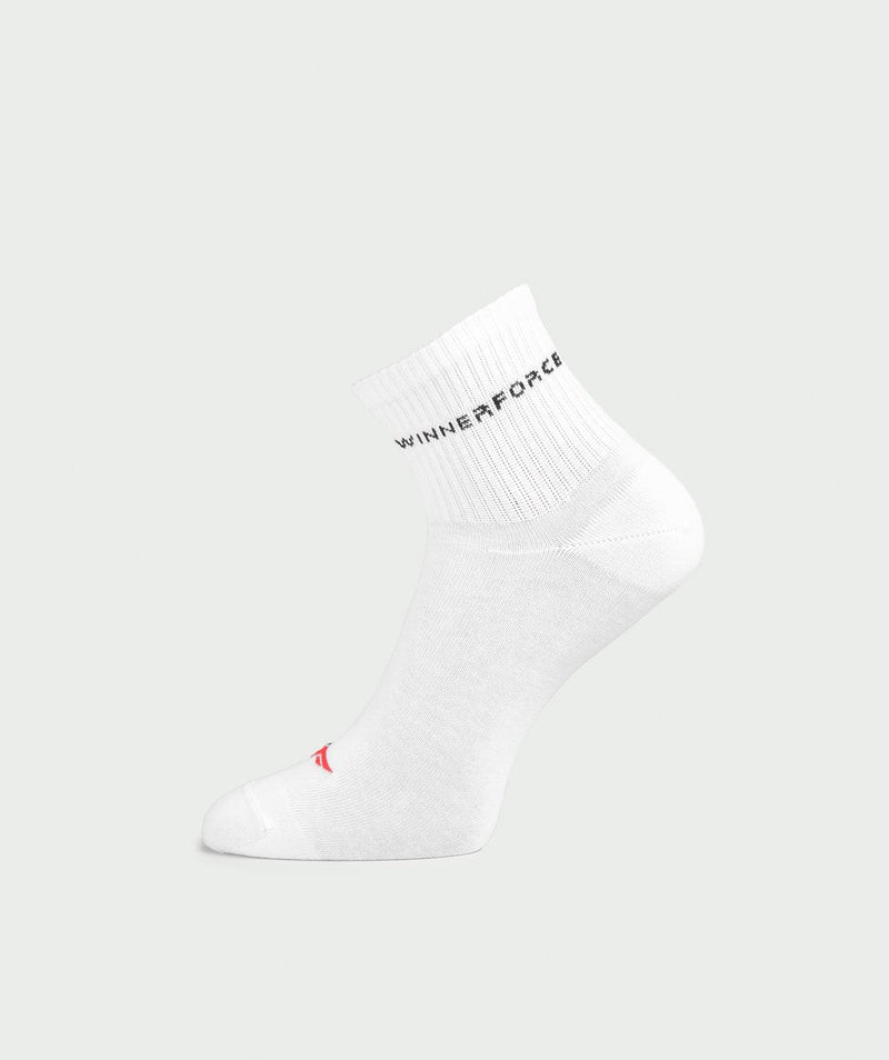 Winnerforce Unisex Crew Cushioned Socks White, Black & Grey -  3 Pairs