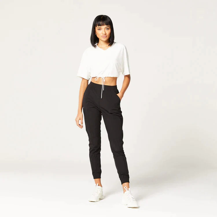 SQUATWOLF Women Code Cropped Drawstring Tee