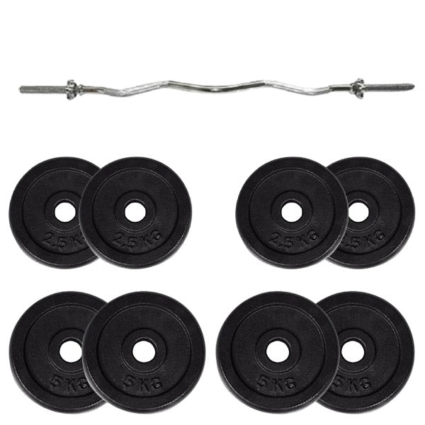 Home Workout Medium Iron Z-Bar Kit - 37KG