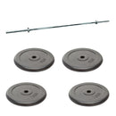 Home Workout Medium Straight Bar 150 cm Rubber Kit - 33.5KG