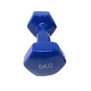 1 Piece 5Kg Vinyl Dumbbell Blue