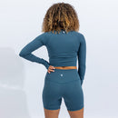 Quwati Women Power Long Sleeve Crop Top