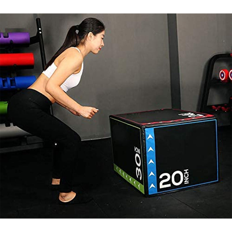 3 in 1 Soft Plyometric Box Jump Box - 20 x 24 x 30 inch